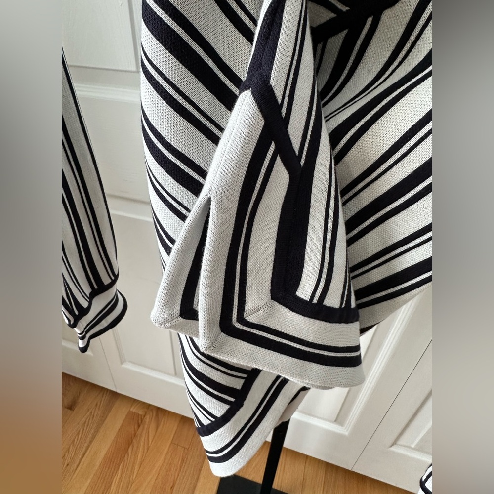 Tory Burch Black and Ivory Cotton Striped Knit Tunic - Picture 9 of 14